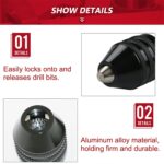 Vástago hexagonal Mini taladro Chuck conversión tres mordazas herramienta eléctrica, Hex Shank Black Chuck (0.3-3.6mm) - Imagen 5