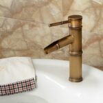 Grifo de cobre para lavabo de cascada de bambú, lavabo de baño de agua fría y caliente Retro antiguo, Breaking 2 Knots - Imagen 2