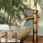 Grifo de cobre para lavabo de cascada de bambú, lavabo de baño de agua fría y caliente Retro antiguo, Breaking 2 Knots - Imagen 3