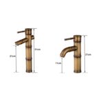 Grifo de cobre para lavabo de cascada de bambú, lavabo de baño de agua fría y caliente Retro antiguo, Breaking 2 Knots - Imagen 4