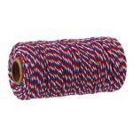 Cuerda de embalaje de caja de regalo con cordón DIY hecha a mano de hilo de algodón de dos colores, 2mm Thick (100m / Roll)