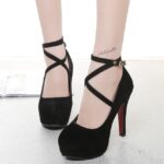 Zapatos de mujer Tacones altos de aguja con punta redonda, 36 - Imagen 2