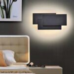 Lámpara de pared con pila de torre LED, luz LED sencilla y creativa para dormitorio, mesita de noche, sala de estar, restaurante, Hotel, sala de estudio, pasillo, Black square 18W