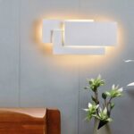 Lámpara de pared con pila de torre LED, luz LED sencilla y creativa para dormitorio, mesita de noche, sala de estar, restaurante, Hotel, sala de estudio, pasillo, White square 18W