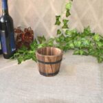 Balcón vegetal suculenta maceta de madera carbonizada Retro pequeño cubo de madera decoración del hogar, S Flat Mouth - Imagen 2