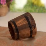 Balcón vegetal suculenta maceta de madera carbonizada Retro pequeño cubo de madera decoración del hogar, S Flat Mouth - Imagen 4