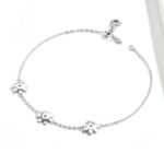 S925 Pulsera chapada en platino de plata esterlina Pulsera linda con margaritas - Imagen 3