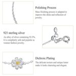 S925 Pulsera chapada en platino de plata esterlina Pulsera linda con margaritas - Imagen 4