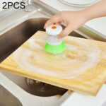 Cepillo para platos de olla de utensilios de cocina de 2 piezas con dispensador de jabón líquido para lavar