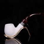 Pipa de resina de espuma de mar, filtro extraíble y lavable, conjunto completo de accesorios para fumar en pipa