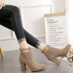 Zapatos de mujer Botas de gamuza Tacones altos puntiagudos, 37 - Imagen 4