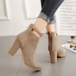Zapatos de mujer Botas de gamuza Tacones altos puntiagudos, 37 - Imagen 5