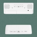 Reloj despertador LED de doble uso con batería enchufable,, Rectangular Black Surface White Light - Imagen 3