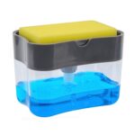 Dispensador de jabón con esponja de lavado, cepillo de limpieza automático, prensa de cepillo para lavavajillas de cocina, caja con bomba de jabón líquido - Imagen 4