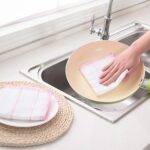 Paño de fibra de bambú para platos, trapo para el hogar, trapo de limpieza de aceite antiadherente grueso de ocho capas, Color aleatorio, 20 Uds., Oil Cleaning Rag - Imagen 5