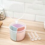 Caja fresca combinada dividida para cocina doméstica, caja de especias de tres rejillas con cuchara, Round, Square, Apple Shape - Imagen 2