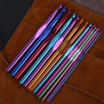 Material de herramienta para tejer DIY hecho a mano de ganchillo de una sola cabeza de alúmina de Color, 14 PCS/Set