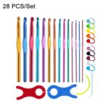 Material de herramienta para tejer DIY hecho a mano de ganchillo de una sola cabeza de alúmina de Color, 28 PCS/Set - Imagen 2
