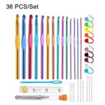 Material de herramienta para tejer DIY hecho a mano de ganchillo de una sola cabeza de alúmina de Color, 36 PCS/Set - Imagen 2