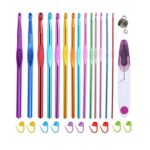 Material de herramienta para tejer DIY hecho a mano de ganchillo de una sola cabeza de alúmina de Color, 26 PCS/Set