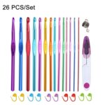 Material de herramienta para tejer DIY hecho a mano de ganchillo de una sola cabeza de alúmina de Color, 26 PCS/Set - Imagen 2