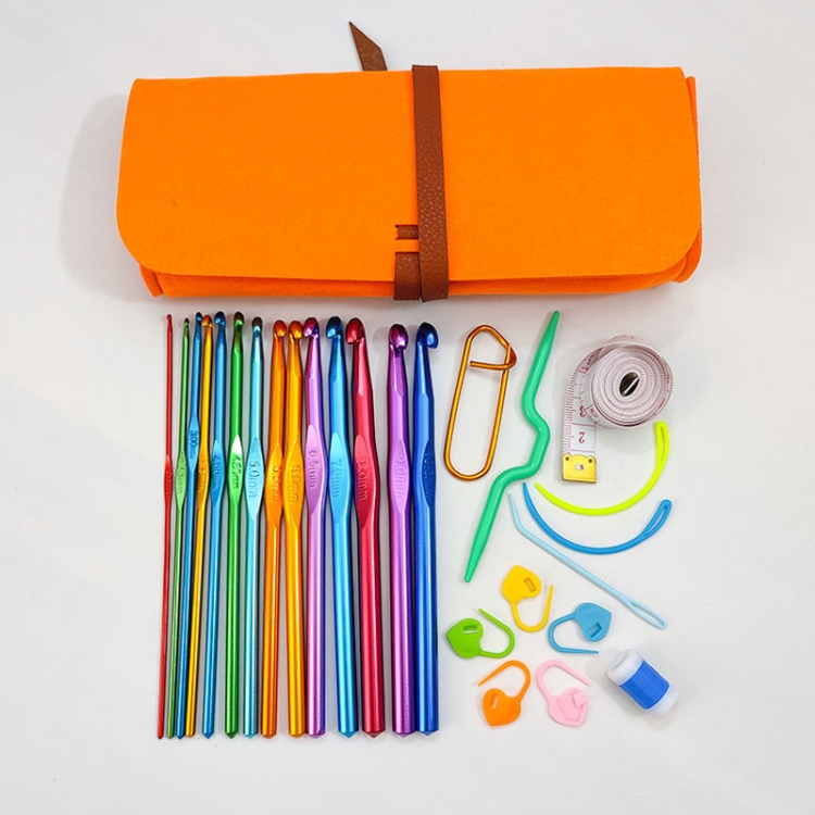 TBD0426328108.jpg Material de herramienta para tejer DIY hecho a mano de ganchillo de una sola cabeza de alúmina de Color, 27 PCS/Set - Imagen 1