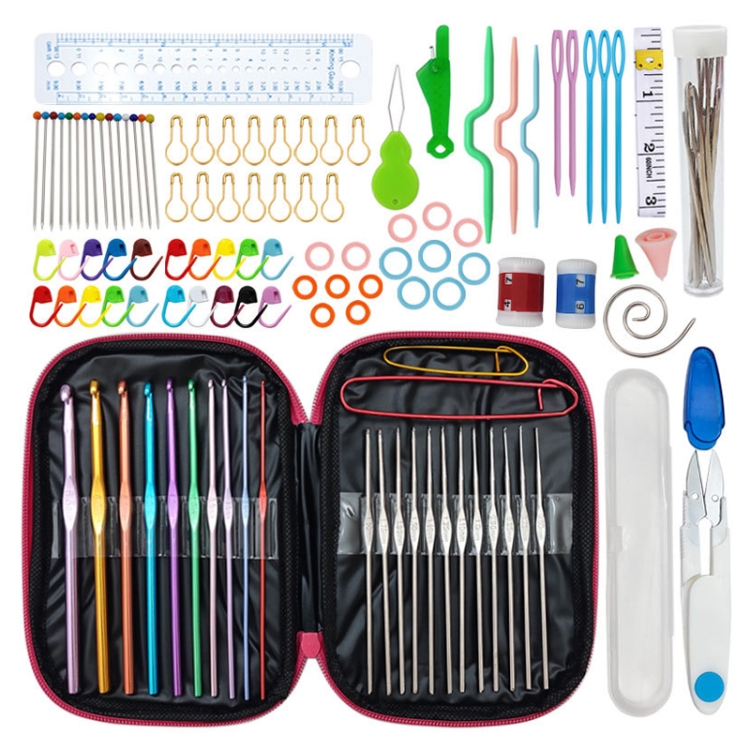 TBD0426328111.jpg Material de herramienta para tejer DIY hecho a mano de ganchillo de una sola cabeza de alúmina de Color, 119 PCS/Set - Imagen 1
