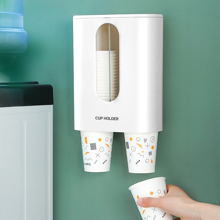 TBD0426355301A.jpg Dispensador automático de vasos de papel desechables montado en la pared sin perforaciones para el hogar - Imagen 1