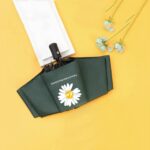 GD Daisy Vinilo Paraguas soleado y Lluvia Sombra Anti-UV Protector Solar Tres Paraguas Plegables