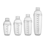3 PCS Shaker Cup PC Oz Cup Shaker con escala Shaker Shaker Leche Tetera Jarra de jugo, 530ml Black Double Scale - Imagen 2