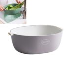 Cacerola de arroz para cocina, cesta de drenaje de verduras de doble plato, cesta de frutas de plástico, U Shape Light Gray