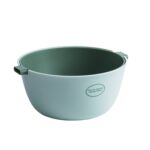 Cacerola de arroz para cocina, cesta de drenaje de verduras de doble plato, cesta de frutas de plástico, O Shape Light Green - Imagen 2