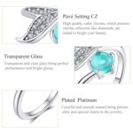 Anillo abierto Mermaid Tears S925 Anillo de plata de ley y baño de platino - Imagen 4