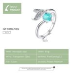 Anillo abierto Mermaid Tears S925 Anillo de plata de ley y baño de platino - Imagen 5