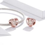Cuentas de plata de ley S925 con forma de corazón con estampado de pata de mascota, accesorios de cuentas para pulsera DIY, Pet Paw Print(Silver), Pet Paw Print(Rose Gold) - Imagen 5
