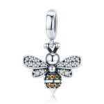 S925 Plata de ley Bee Story Charm DIY Pulsera con cuentas Accesorios