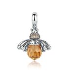 Colgante de cristal de abeja con incrustaciones de personalidad de plata esterlina S925