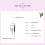 Accesorios de joyería de pulsera de bricolaje de cuentas simples de plata de ley 925 - Imagen 5