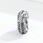 Cuentas de plumas de Bohemia de plata de ley 925 para mujer, accesorios de pulsera DIY - Imagen 2