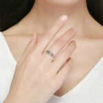 S925 Anillo abierto de plata con forma de hoja para mujer - Imagen 5