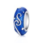 925 cuentas de plata esterlina azul brillante estrella con cuentas DIY pulsera accesorios
