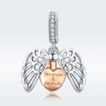 El colgante de plata de ley 925 se puede abrir para siempre Accesorio de pulsera de bricolaje con encanto casero - Imagen 2