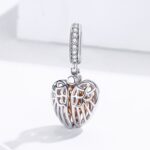 El colgante de plata de ley 925 se puede abrir para siempre Accesorio de pulsera de bricolaje con encanto casero - Imagen 3