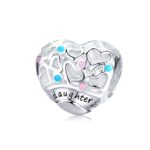 Accesorios de pulsera DIY con cuentas de corazón de amor de plata de ley 925