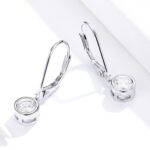 Pendientes S925 de plata esterlina Pendientes de circonitas simples - Imagen 4