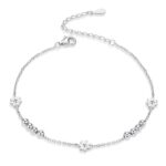 S925 Pulsera de plata esterlina con forma de margarita Pulsera con forma de planta