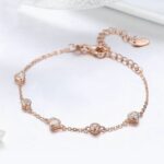 Pulsera de circonitas chapadas en oro rosa S925 Pulsera femenina de plata esterlina - Imagen 3