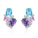 Pendientes de plata esterlina Pendientes de circonio Pendientes de personalidad para mujer