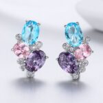 Pendientes de plata esterlina Pendientes de circonio Pendientes de personalidad para mujer - Imagen 2