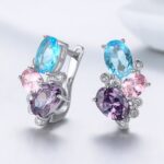 Pendientes de plata esterlina Pendientes de circonio Pendientes de personalidad para mujer - Imagen 4